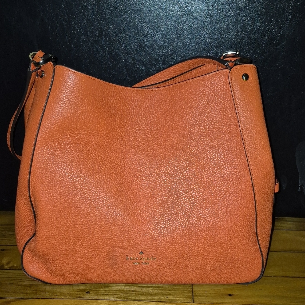 kate spade Leila Elegant Orange Suede Shoulder Bag. - Picture 3 of 16